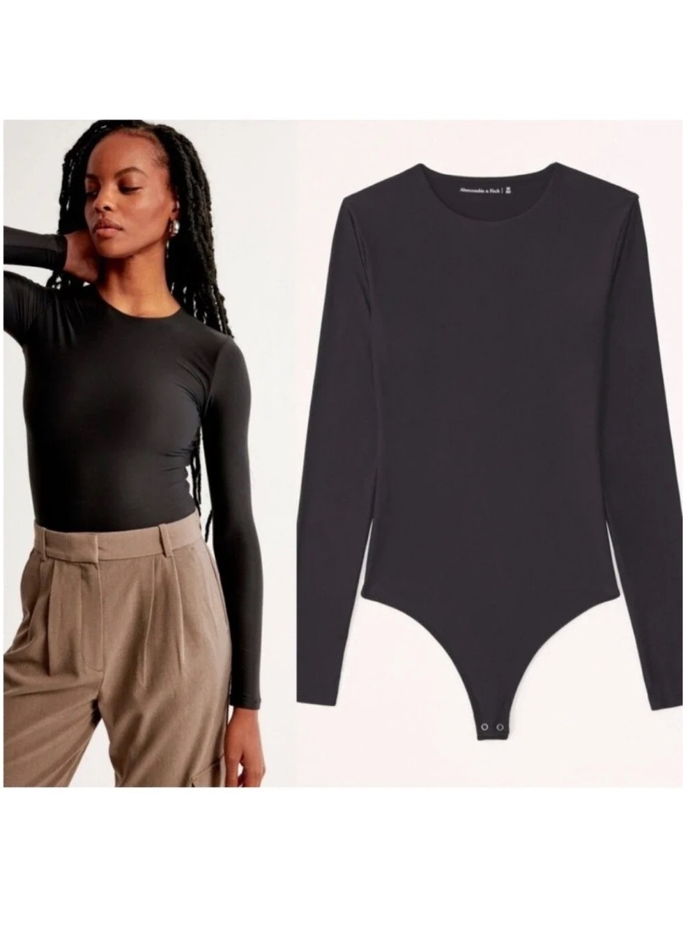 Abercrombie Long-Sleeve Black Bodysuit Top